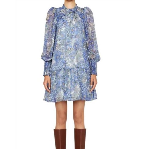 Marie Oliver Irena Balloon-Sleeve Minidress Size XS - Picture 3 of 5